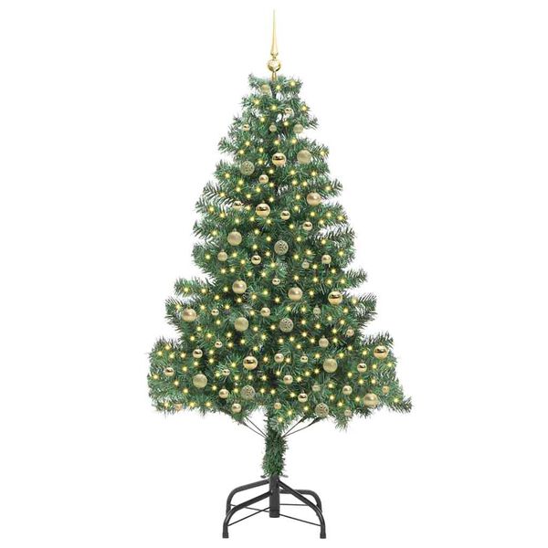 vidaXL Juletre med 300 LED med stativ gr&oslash;nn 210 cm PVC