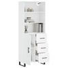 vidaXL Highboard hvit 69,5x34x180 cm konstruert tre