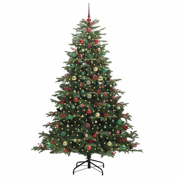 vidaXL Kunstig juletre med 300 LED gr&oslash;nn 180 cm PVC og Metall og Plast