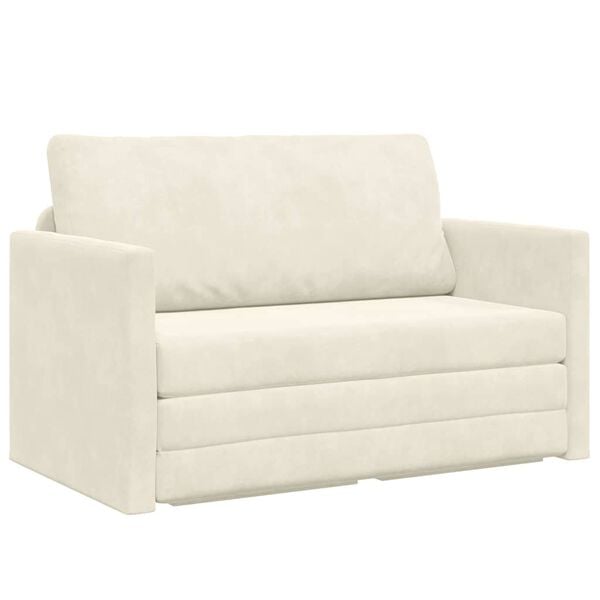 vidaXL Sofa seng Krem 124 x 204 x 61 cm Fløyel