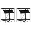 vidaXL Nattbordskap 2 stk. Svart Eik 38 x 30 x 48 cm Konstruert tre