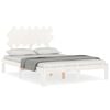 vidaXL Sengeramme med hodegavl hvit small double heltre