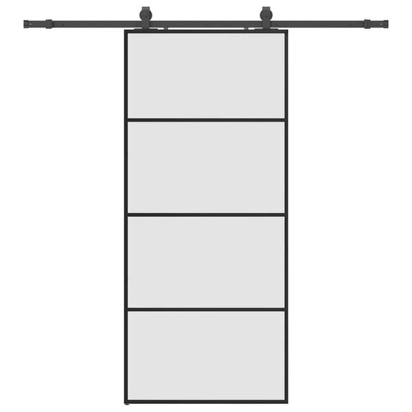 vidaXL Skyved&oslash;r med monteringssett svart 90x205 cm ESG-glass