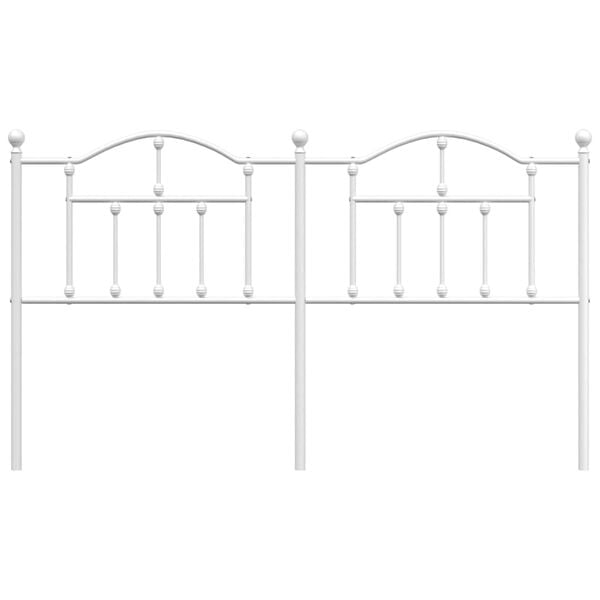vidaXL Utskiftbar sengegavl i metall hvit 180 cm