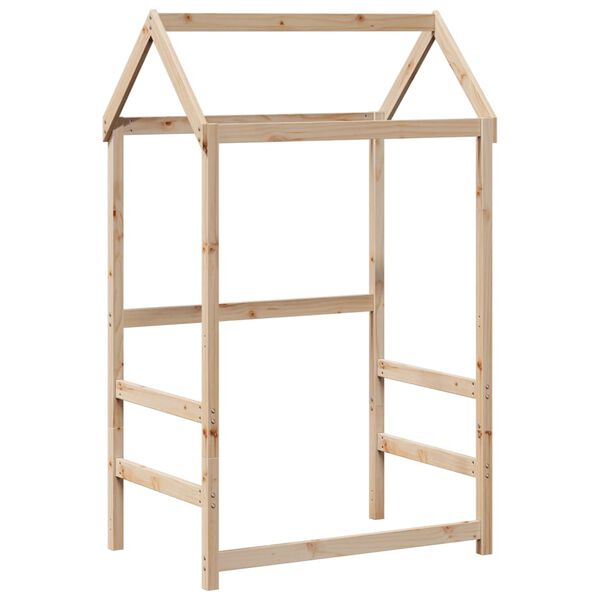 vidaXL Sett med seng og benk med tak 75x190 cm heltre furu