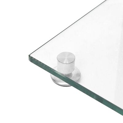vidaXL Høyttalerstativer 2 stk sølv herdet glass 4 søyledesign