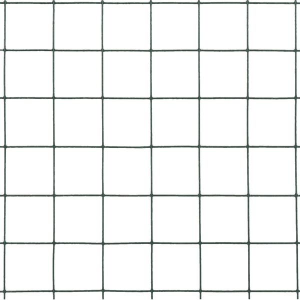 vidaXL Trådgjerde kylling stål med PVC-belegg 10x0,5 m grønn