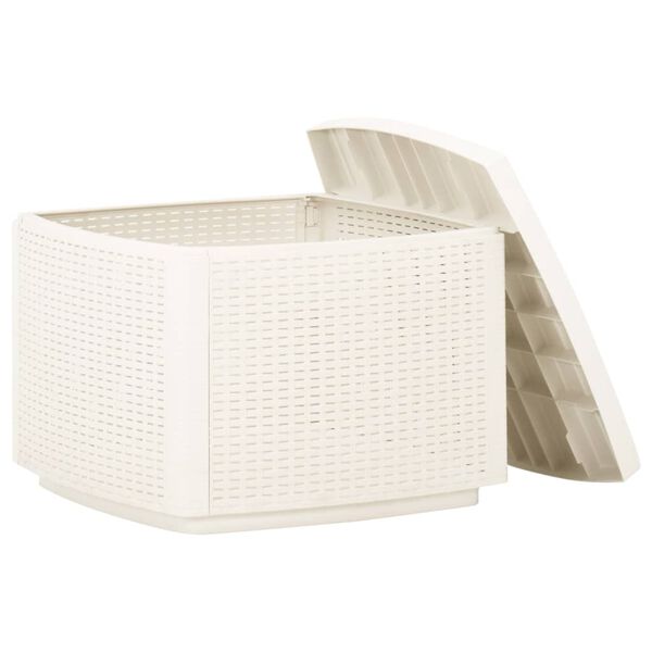 vidaXL Hagebord hvit 53x53x40 cm plast