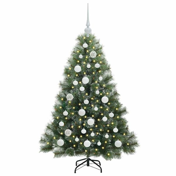 vidaXL Kunstig juletre med 150 LED med stativ grønn 120 cm PE og PVC