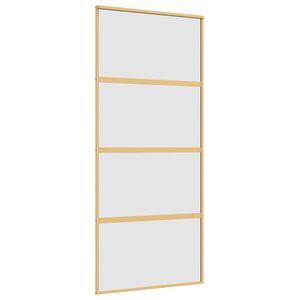 vidaXL Skyved&oslash;r gull 90x205 cm frostet ESG glass og aluminium