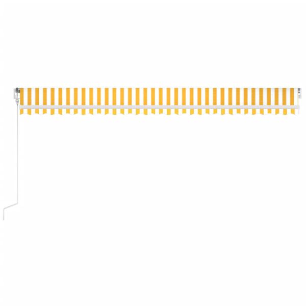 vidaXL Automatisk markise med vindsensor og LED 600x300 cm gul/hvit
