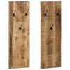 vidaXL Veggmontert knaggrekke 2 stk heltre mango 36x110x3 cm
