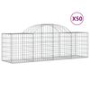 vidaXL Gabionkurver buede 50 stk 200x50x60/80 cm galvanisert jern
