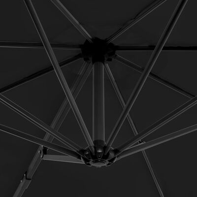 vidaXL Utendørs parasoll med bærbar base antrasitt