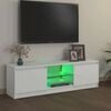 vidaXL TV-benk med LED-lys hvit 120x30x36 cm