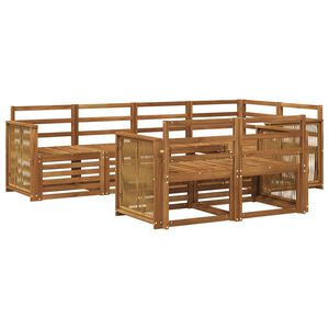 vidaXL Seksjonssofa Sett 6 pcs Naturlig Solid akasietre