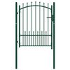 vidaXL Hageport med pigger st&aring;l 100x125 cm gr&oslash;nn