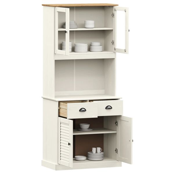 vidaXL Highboard VIGO hvit 78x40x175 cm heltre furu