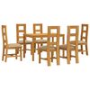vidaXL Spisestuesett 7 stk. Beige Massivt Eiketre