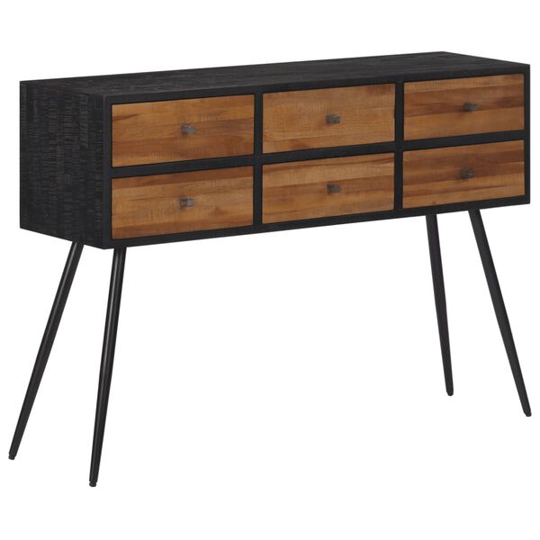 vidaXL Konsollbord med skuffer 116x30x76 cm gjenvunnet heltre teak