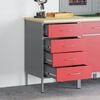 vidaXL Arbeidsbenk med skuff med lagring R&oslash;d og Gr&aring; 50 x 55 x 85 cm
