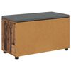 vidaXL Gangbenk med pute med lagring Gammelt tre 80 x 46 x 46 cm