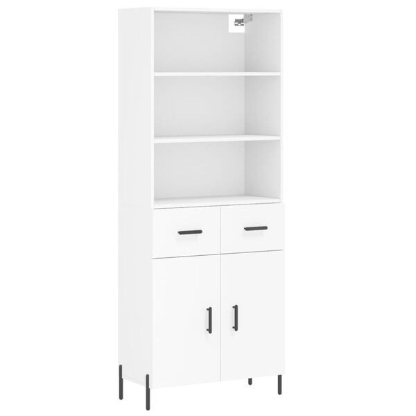 vidaXL Highboard hvit 69,5x34x180 cm konstruert tre