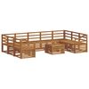 vidaXL Sofasett 10 pcs Naturlig Solid akasietre