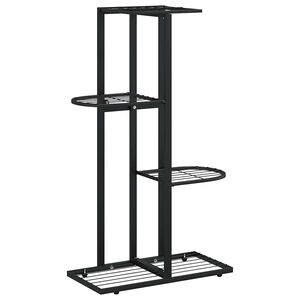 vidaXL Blomsterstativ med 4 etasjer 43x22x76 cm svart metall
