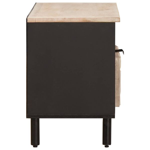 vidaXL TV-skap Hvit Vask Finish 80 x 33 x 46 cm Massiv mango tre