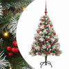 vidaXL Kunstig juletre Gr&oslash;nn og hvit 150 cm PVC og Metall og Plast
