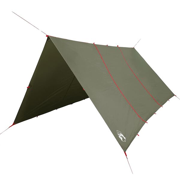 vidaXL Campingpresenning olivengr&oslash;nn 451x420 cm vanntett