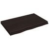 vidaXL Vegghylle m&oslash;rkebrun 80x50x(2-6) cm behandlet heltre eik