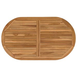 vidaXL Bordplate Oval Massivt Teaktre Naturlig