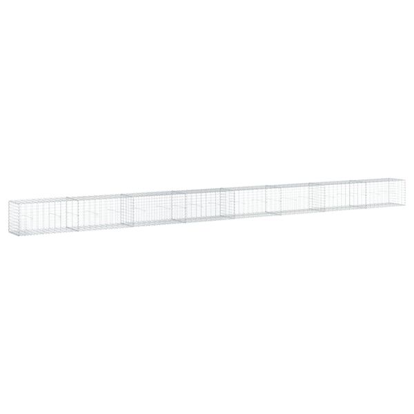 vidaXL Gabionkurv med deksel 800x50x50 cm galvanisert jern