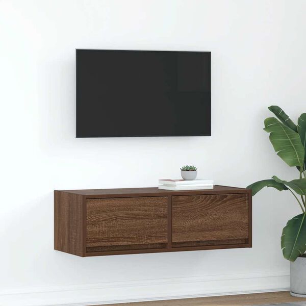 vidaXL TV-benk brun eik 80x31x25,5 cm konstruert tre