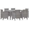vidaXL Hage Spisegruppe 7 pcs Lysegr&aring; Polt rattan
