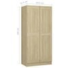 vidaXL Garderobe sonoma eik 82,5x51,5x180 cm konstruert tre