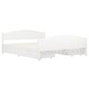 vidaXL Sengeramme med 4 skuffer hvit heltre furu 160x200 cm