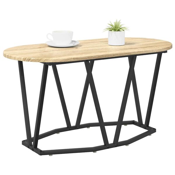 vidaXL Kaffebord Sonoma eik 80 x 40 x 40.5 cm Ingeniørtre og metall