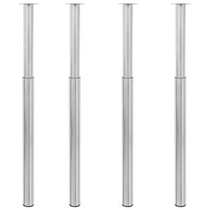 vidaXL Teleskopiske bordben 4 stk rustfritt st&aring;l 710 mm-1100 mm