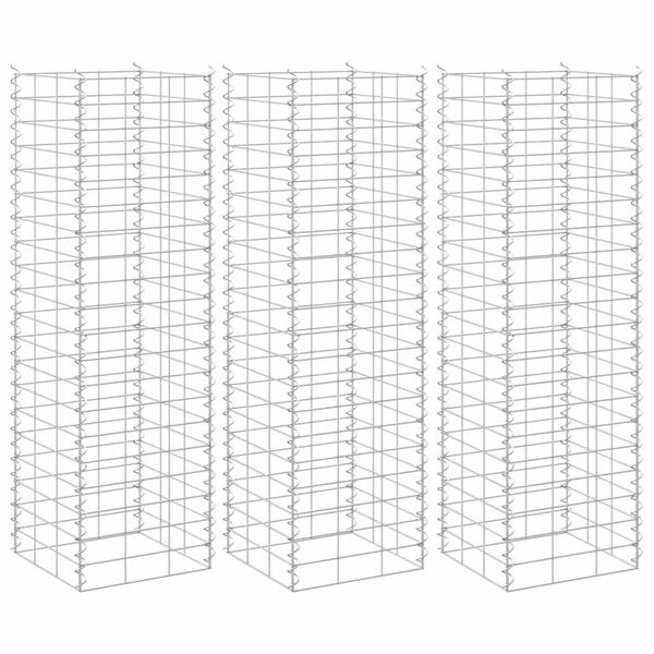 idaXL Gabion høybed 3 stk 30x30x100 cm jern