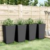 vidaXL Plantekasser 4 stk svart 32,5x32,5x57 cm PP