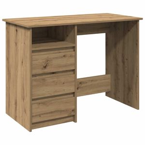 vidaXL Skrivebord artisan eik 102x50x75 cm konstruert tre