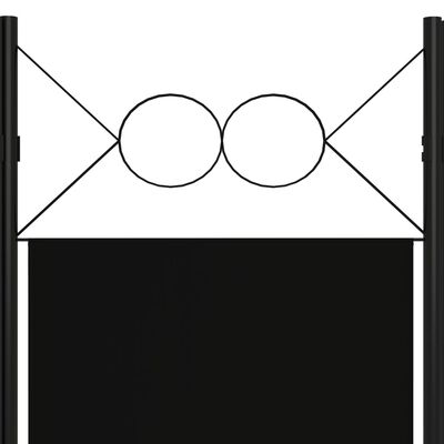 vidaXL Romdeler 5 paneler svart 200x180 cm