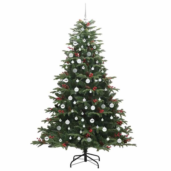 vidaXL Kunstig juletre med 300 LED gr&oslash;nn 210 cm PVC og Metall og Plast