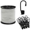 vidaXL Bungee Snorer med Kroker 4 mm Svart og Hvit PP og gummi