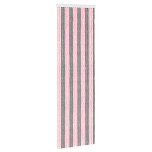 vidaXL Insektgardin Chenille S&oslash;lvgr&aring; og rosa 56 x 185 cm 100% PP