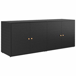 vidaXL Hageskap svart 198x55,5x80 cm polyrotting