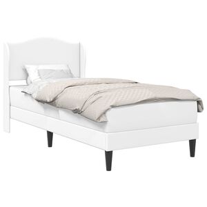 vidaXL Sengestamme med hodegjerde Hvit 90 x 190 cm Kunstl&aelig;r
